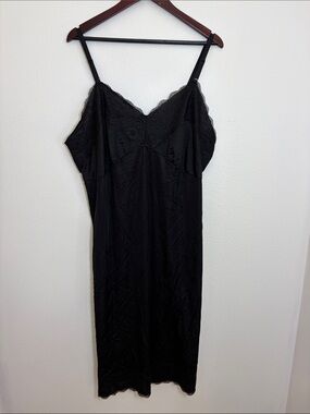 Velrose Black Lace Trim Intimates Sexy Nightgown